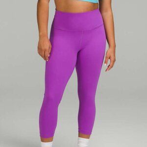 Lululemon Women's 4 Magenta Wunder Train High Rise Crop 23" Leggings Yoga Gym